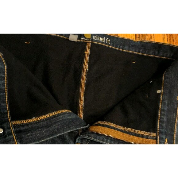 Carhartt Men's Jeans 42x30 Fleece Lined Relaxed Fit Straight Leg Denim Heavy - Picture 4 of 8